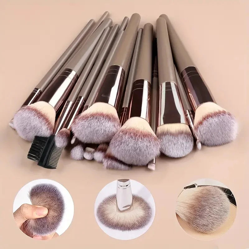10–20-teiliges Make-up-Pinsel-Set: Foundation-, Concealer-, Puder-, Lidschatten- & Rougepinsel – Kabuki- & Verblend-Kosmetikpinsel für das Gesicht
