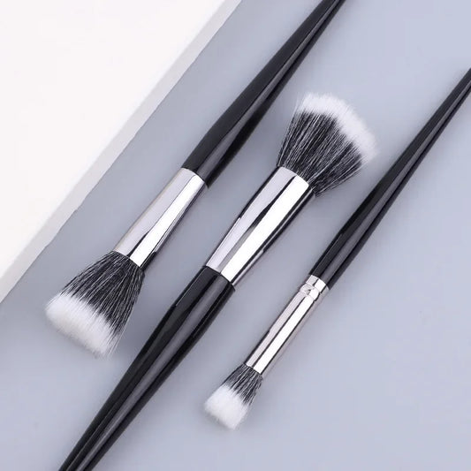 Stippling-Rougepinsel: Flacher Kopf aus reiner Wolle, Cangzhou Make-up-Pinsel mit weichen Borsten & Holzgriff – Beauty-Tool