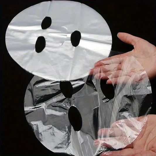 100 transparente Masken-Folien: Hautpflege-Essential für einen strahlenden Teint – Einweg-Feuchtigkeitsmasken-Gesichtsbehandlungs-Tool