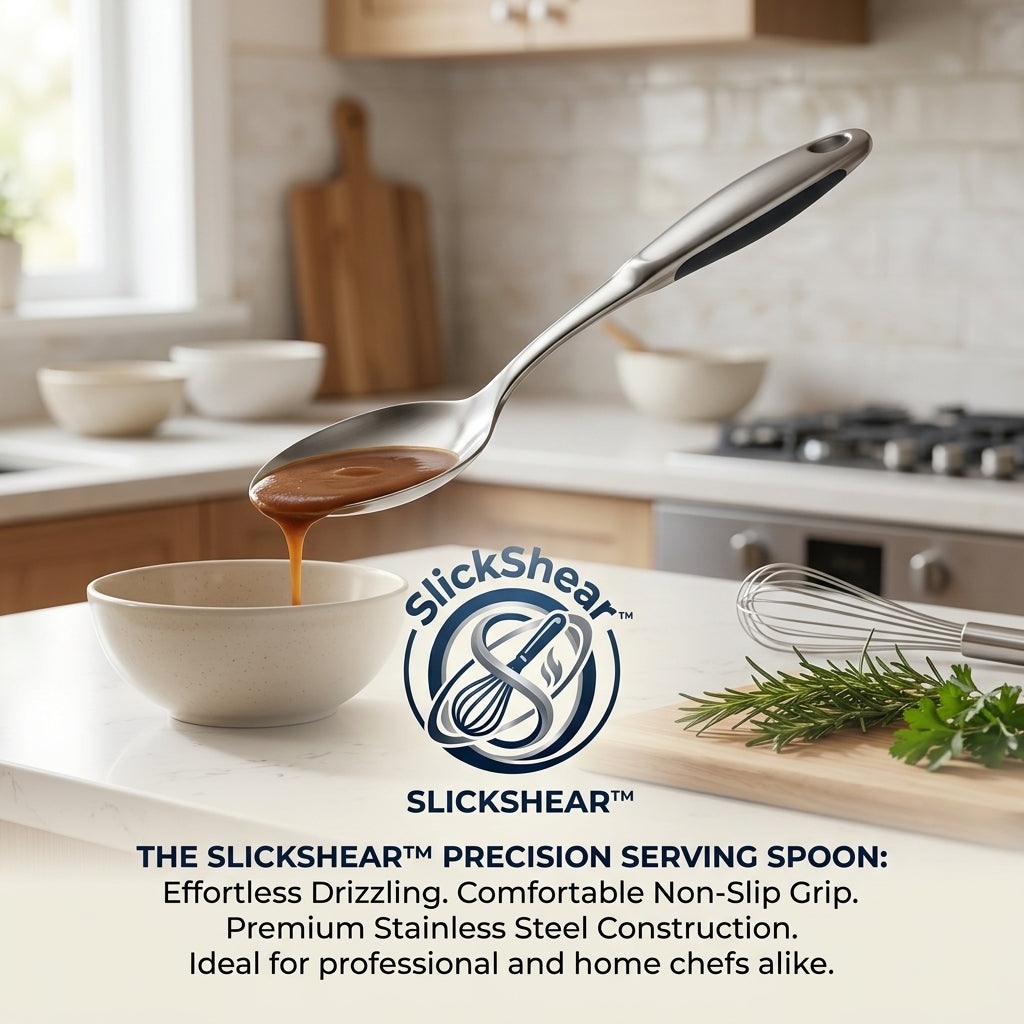 SlickShear™ Everyday Elevated Cooking & Serving Spoon (with Built-In Countertop Rest)