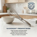SlickShear™ Everyday Elevated Wire Whisk (with Balanced Anti-Roll Handle & Non-Stick Guard)