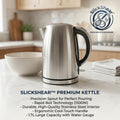 SlickShear™ Everyday Nesting Stainless Steel Electric Kettle (with Built-In Cord Slot & Non-Slip Base)
